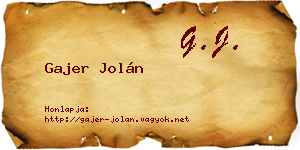 Gajer Jolán névjegykártya